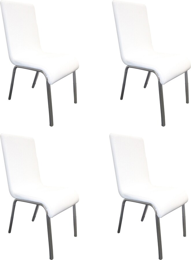 BestMasterFurniture Bailee Modern Faux Leather Side Chairs, Set of 4