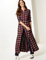 Thumbnail for your product : Marks and Spencer Checked Long Sleeve Shirt Maxi Dress