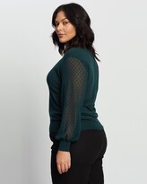 Thumbnail for your product : Atmos & Here Women's Green Shirts & Blouses - Kristina Contrast Knit Top