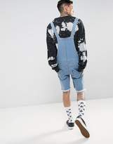 Thumbnail for your product : Jaded London Skinny Dungarees In Mid Blue With Raw Hem