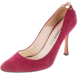Brian Atwood Almond-Toe Suede Pumps
