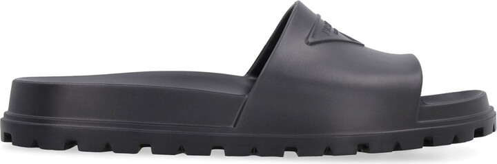 Mellow Rubber Ankle Boots in Black - Prada
