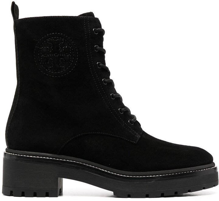 Tory Burch Lace-Up Leather Boots - ShopStyle