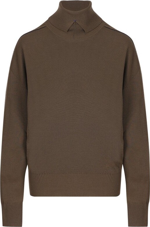 Burberry Equestrian Knight Motif Roll-Neck Jumper
