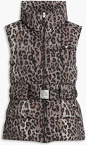 Thumbnail for your product : Jet Set Belted quilted leopard-print ski vest