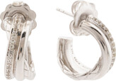 Thumbnail for your product : Judith Ripka Sterling Silver Aura White Topaz Crossover Hoop Earrings