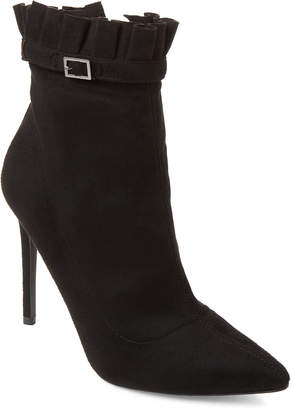 Wild Diva Lounge Black Giselle Ruffle Ankle Booties