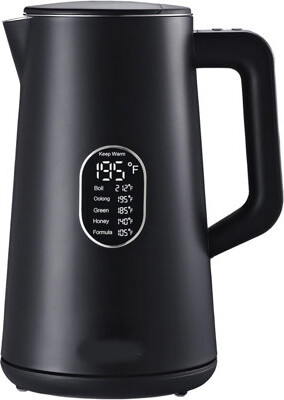 SOLVUR 1.5L Electric Kettle Stainless Steel Double Wall Cool Touch Teapot Fast Boil 5 Temperature Control LED Display, Auto Shut-Off, BPA-Free,Keep Warm Func