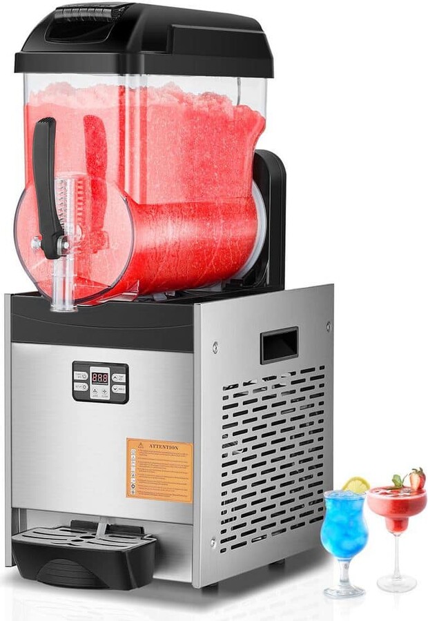 SVOPES Commercial Slushy Machine, 407 oz Single Tank Black Drink Maker, Stainless Steel Margarita Smoothie Snow Cone Machine