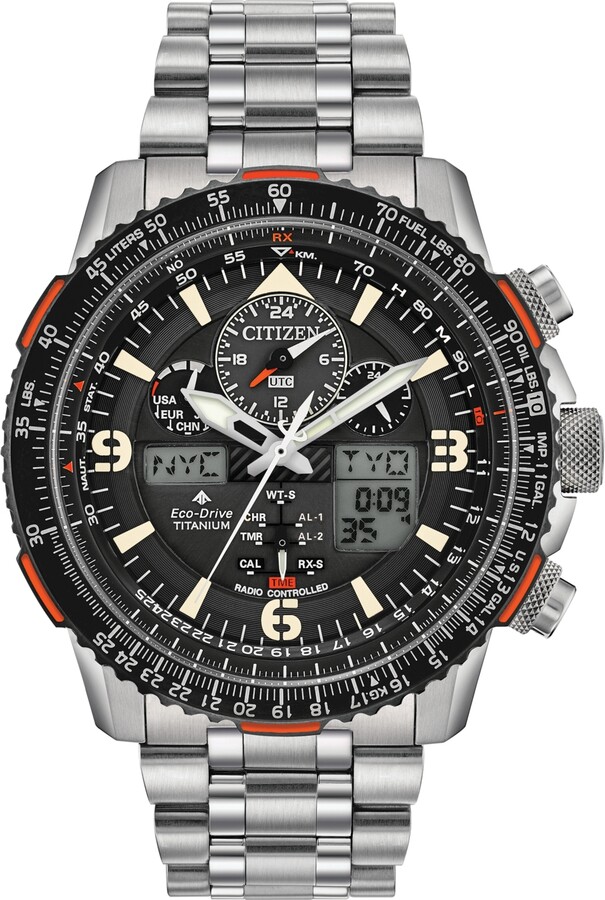 Citizen Eco-Drive Men's Analog-Digital Promaster Skyhawk A-t Titanium Bracelet Watch 45mm