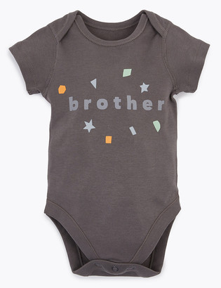 Marks and Spencer Cotton Brother Slogan Bodysuit (7lbs-12 Mths)