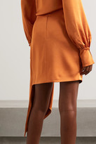 Thumbnail for your product : Jonathan Simkhai Mae Asymmetric Draped Satin Mini Skirt - Camel