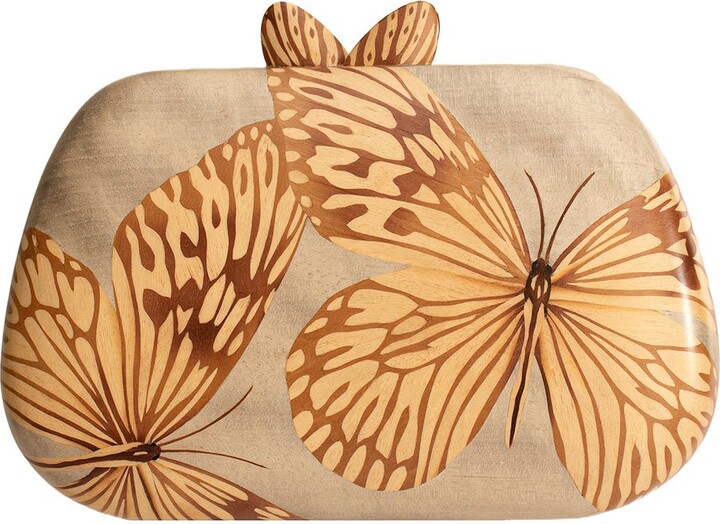 Silvia Furmanovich Butterfly Marquetry Clutch