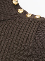 Thumbnail for your product : Balmain button-embellished ribbed jumper