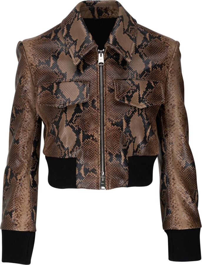 The Hector Jacket in Brown Python-Embossed Leather