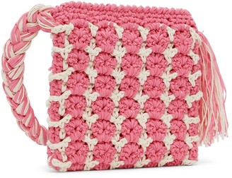Marco Rambaldi Pink & White Crochet Shoulder Bag