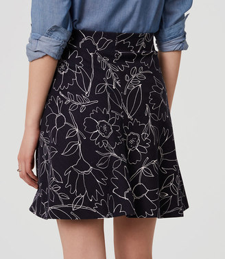 LOFT Petite Sketched Floral Flippy Skirt