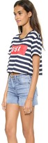 Thumbnail for your product : TEXTILE Elizabeth and James USA Stripe Cropped Tee