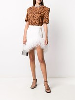 Thumbnail for your product : 16Arlington Vivien feather-trimmed mini skirt