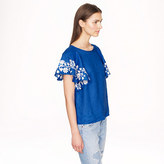 Thumbnail for your product : J.Crew Collection embroidered linen flounce top