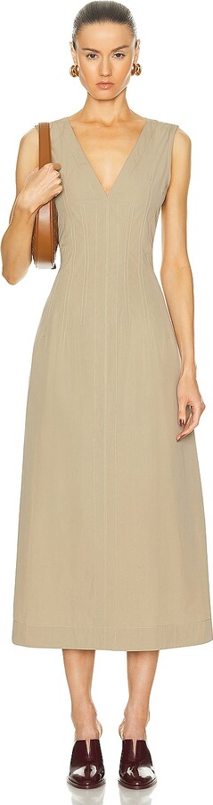 ワンピース Bottega Veneta Fluid Suede Midi Dress With l Detail Bottega Veneta Fluid Suede Midi Dress With Metal Detail