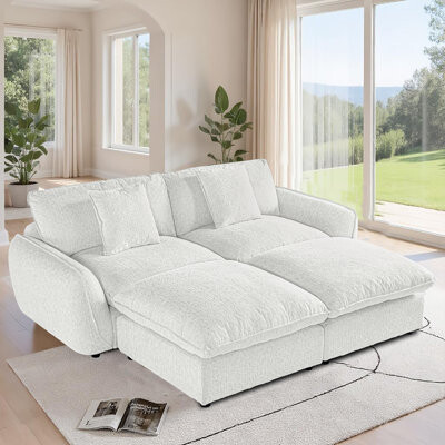 Latitude Run Hasting Sofa Bed With 2 Ottoman