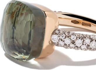 Pomellato 18kt rose & white gold Nudo prasiolite & diamond ring