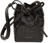 Thumbnail for your product : Mansur Gavriel Croc Embossed Baby Bucket Bag - Black