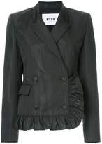 Thumbnail for your product : MSGM ruched trim double breasted blazer