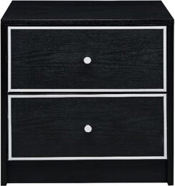 Latitude Run 2 Storage Drawers Nightstand In Black And Silver Solid Build Silver With Slots