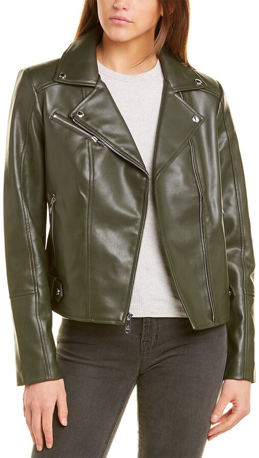 dark green moto jacket