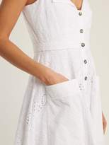 Thumbnail for your product : Saloni Fara Broderie Anglaise Cotton Midi Dress - Womens - White