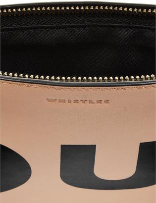 Whistles Oui Non Printed Clutch -Nude/Black