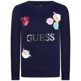 Thumbnail for your product : GUESS GuessGirls Navy Sequin Flower Sweater