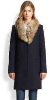 Thumbnail for your product : Theory Belize Coyote Fur-Trimmed Coat
