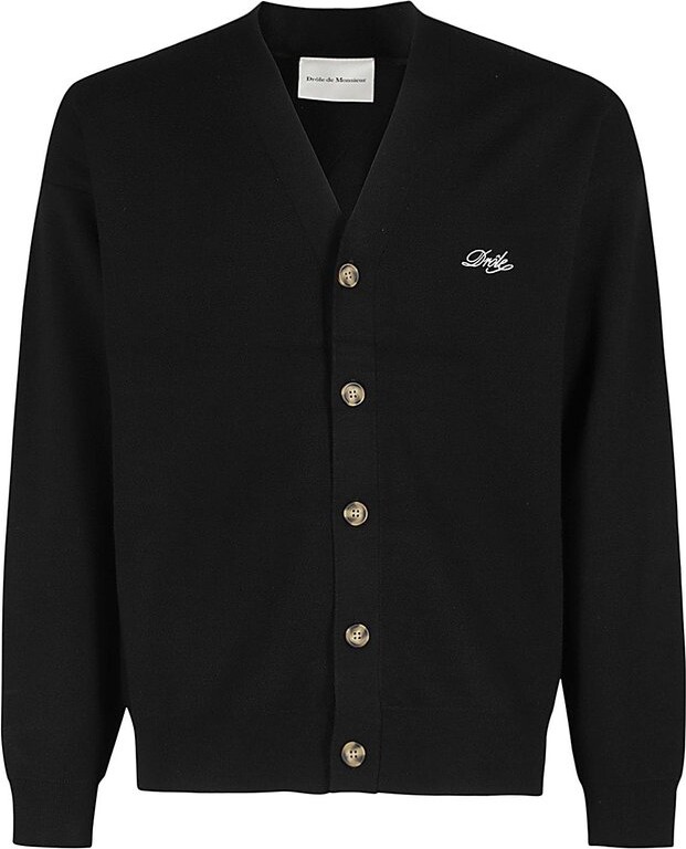 Drôle De Monsieur Logo Embroidered Knitted Cardigan