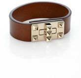 Thumbnail for your product : Valentino Rockstud Leather Turn-Lock Bracelet