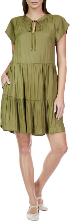 Modern Babydoll Dress In Burnt Olive