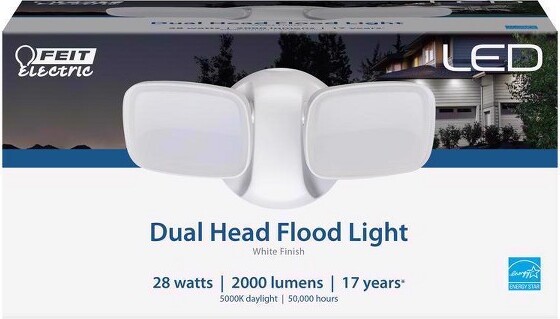 Feit FeitElectricSwitchHardwiredLEDWhiteSecurityFloodlight