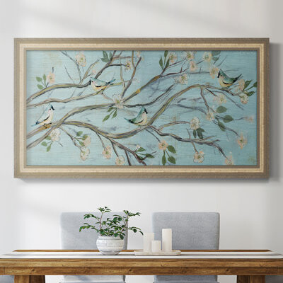 Red Barrel Studio Blue Sky and Blossoms - Single Picture Frame Painting on Canvas