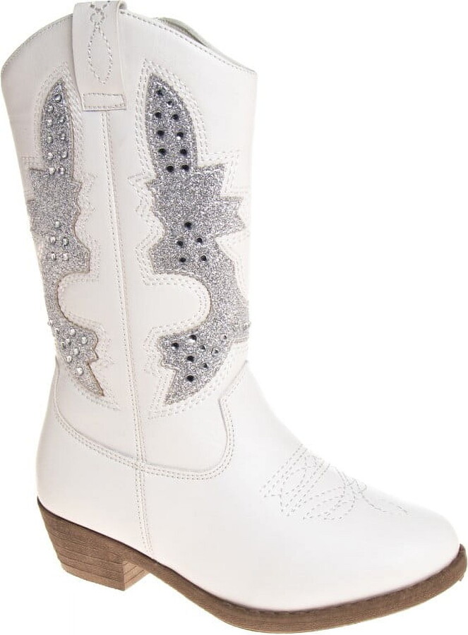 KensieGirl Zip-up Low Heel Faux Leather Cowgirl Boots