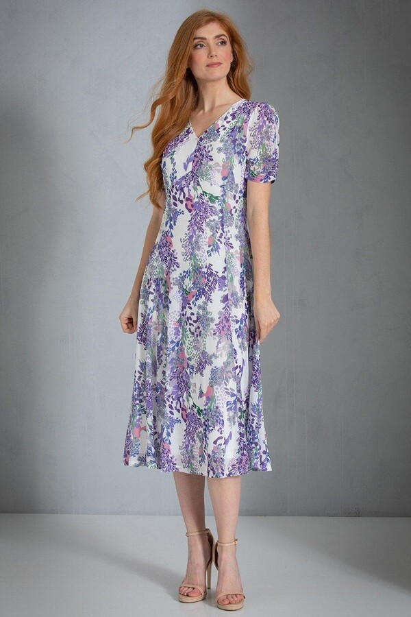 Klass. Floral Printed Mesh Midi dress ShopStyle
