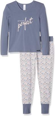 Skiny Girl's Lovely Dreams Sleep Lang Pyjama Set Mehrfarbig (Dusty Blue 0342) 140 cm (9-10 years)