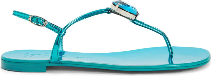 Giuseppe Zanotti Anthonia metallic-effect flat sandals