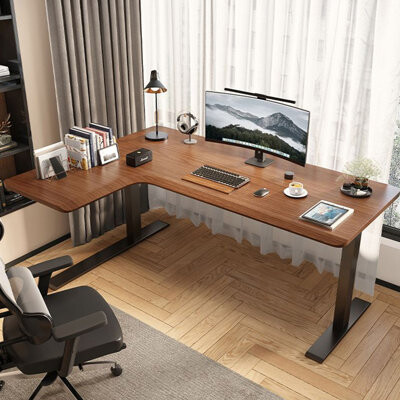 Corrigan Studio Modern Minimalist Solid Wood L-Shaped Desk