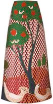 Red Valentino embroidered tree maxi skirt