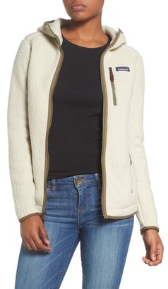 patagonia retro pile shearling fleece hooded jacket