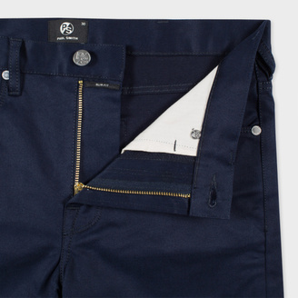 Paul Smith Men's Slim-Fit Navy Stretch-Cotton Trousers