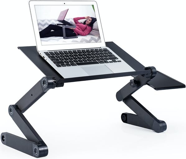 Rainbean Adjustable And Foldable Portable Laptop Stand With Mouse Pad