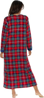 Alexander Del Rossa Women's Warm Fleece Nightgown, Long Kaftan with Pockets  for Winter Navy Blue 3X - ShopStyle